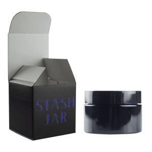 This is the Ritual Stash Jar - Quarter Ounce from Ritual Co. available at Ritual Colorado. Featuring thick violet glass and a sealing lid this glass jar is an upgraded way to store your cannabis flower while maintaining the humidity levels.