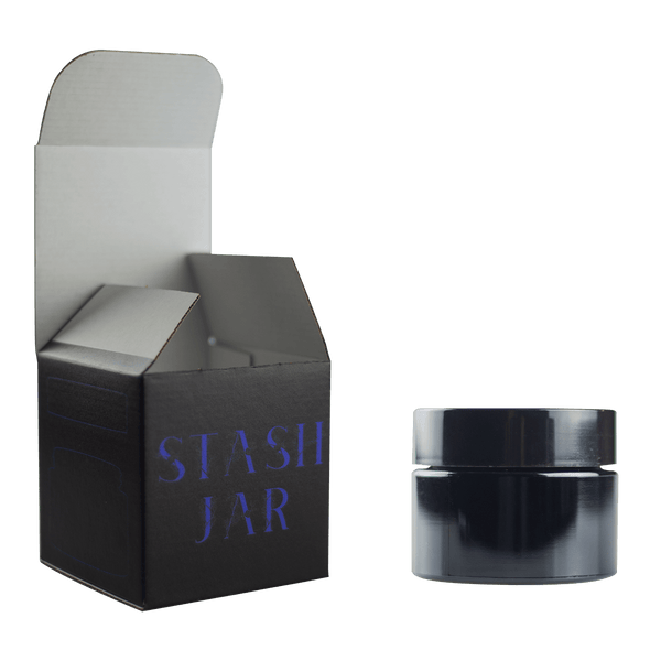 This is the Ritual Stash Jar - Eighth from Ritual Co. available at Ritual Colorado. Featuring thick violet glass and a sealing lid this glass jar is an upgraded way to store your cannabis flower while maintaining the humidity levels.