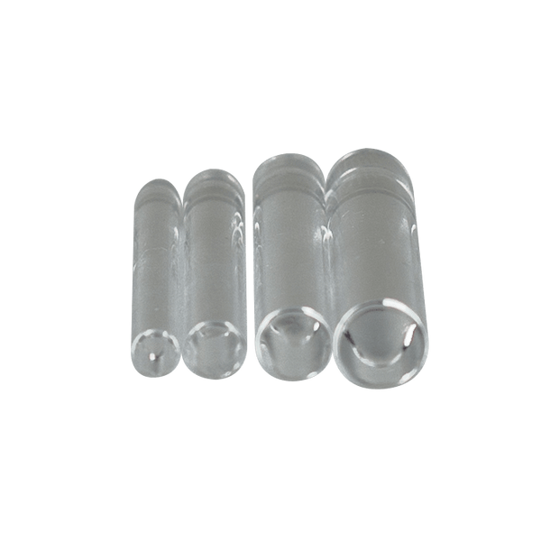 These are solid quartz pillar dab inserts from Banger Supply available at Ritual Colorado. Available in 20mm, 25mm, and 35mm lengths and 6mm, 5mm, 4mm and 3mm diameter meaning there is a pillar that will work with just about any banger setup. A quartz pillar adds extra surface area inside your dab for even and powerful concentrate vaporization.