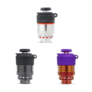 These are the Peak Pro 3DXL Chambers from Puffco available at Ritual Colorado. Featuring an XL joystick cap, 78% larger bowl and increased airflow the 3DXL takes your Peak Pro dabs to the next level! Available in classic (silver), Black and Plasma.