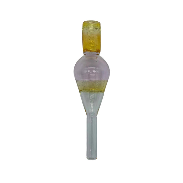 This is the Yellow / Pink Regular (7mm) Dart Whip Mouthpieces by Biting Glass available at Ritual Colorado. These sleek mouthpieces securely fit into your 1/4" inner diameter tubing and provide a refined experience.