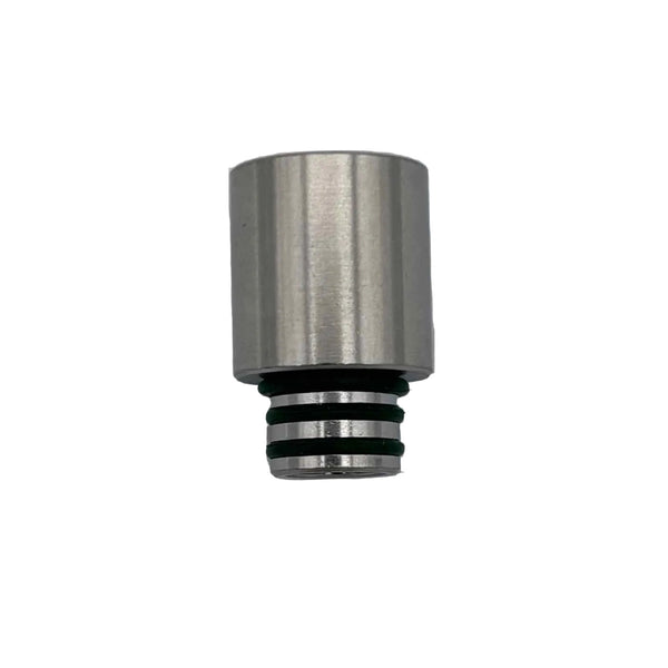 This is the 8mm Stem to 9mm Bowl Dynavap to Battery Free Ganz Adapter by Ritual Co. available at Ritual Colorado. A sleek stainless steel adapter that allows you to mix and match dry herb vaporizer parts.