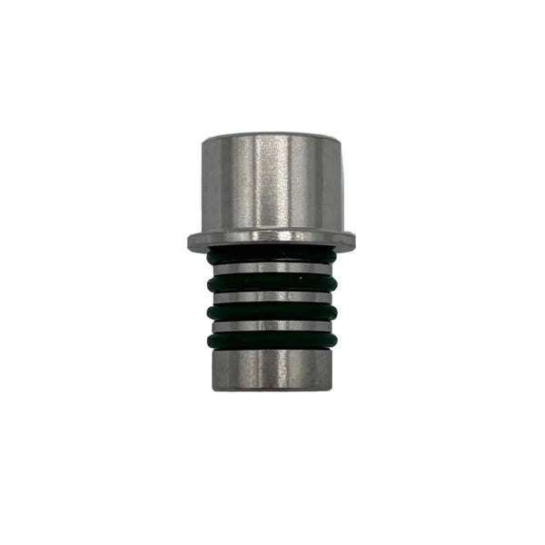This is the 9mm Stem to 8mm Bowl Dynavap to Battery Free Ganz Adapter by Ritual Co. available at Ritual Colorado. A sleek stainless steel adapter that allows you to mix and match dry herb vaporizer parts.