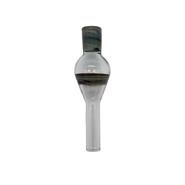 This is the Amber Purple High Ariflow (10mm) Dart Whip Mouthpieces by Biting Glass available at Ritual Colorado. These sleek mouthpieces securely fit into your 3/8" inner diameter tubing and provide a refined experience.