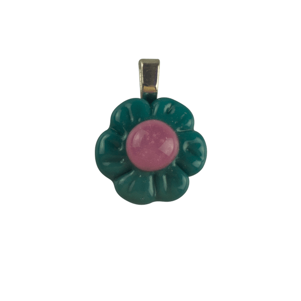This is a glass flower pin by Technicolor Tony available at Ritual Colorado. Made locally in Denver, Colorado these are fun pieces of handmade jewelry.