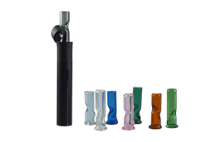 These are the Glass Blender Top for the Puffco Pivot by Ritual Essentials available at Ritual Colorado. Featuring a directional airflow inlet for maximum terp pearl movement and a compact design for cool and powerful rips.