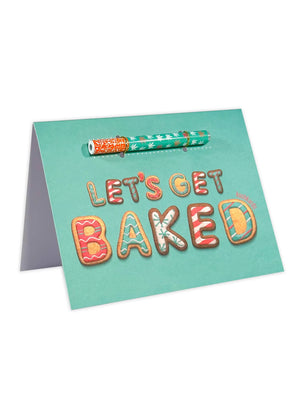 This is the "Let's Get Baked" Greeting Card by KushKards with matching metal One Hitter available at Ritual Colorado. A fun cannabis-themed card to help you celebrate the special moments.