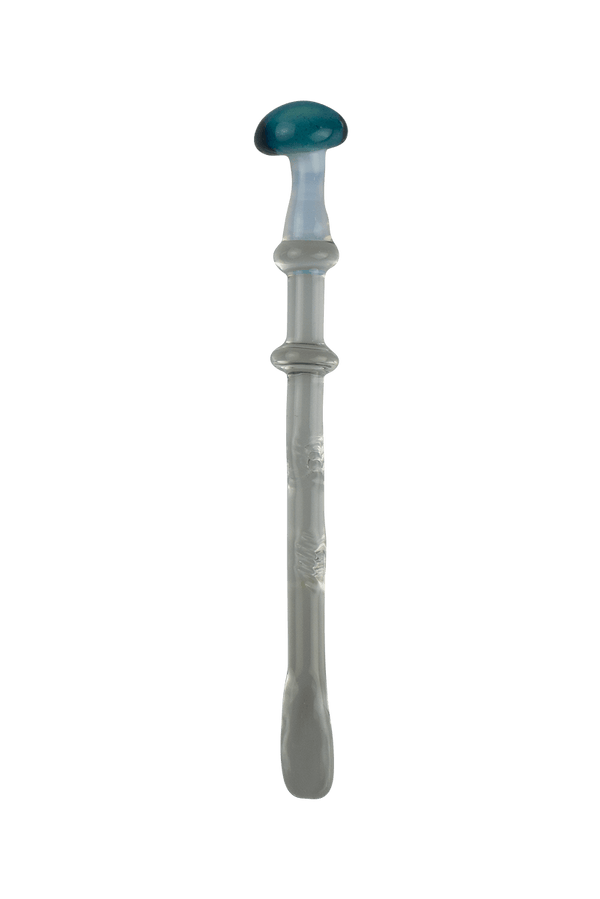 These are Mushroom Glass Dabber by Biting Glass available at Ritual Colorado. Featuring vibrant mushrooms and textured grips these are sweet handmade glass dab tools.