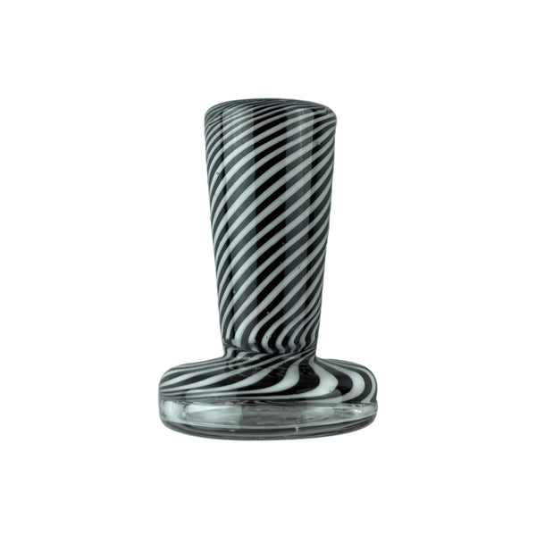 This is the Black & White Puffco Peak Dry Top by Technicolor Tony available at Ritual Colorado. A sleek upgrade to your Peak glass piece offering a discrete low profile and high volume airflow through the wide mouthpiece.