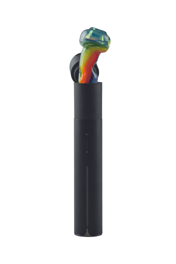 This is the Blue Stardust Rainbow Swirl Glass Pivot Dry Top by Technicolor Tony available at Ritual Colorado. Perfect for the Puffco Pivot these heady tops add fun color and style to your dab pen.