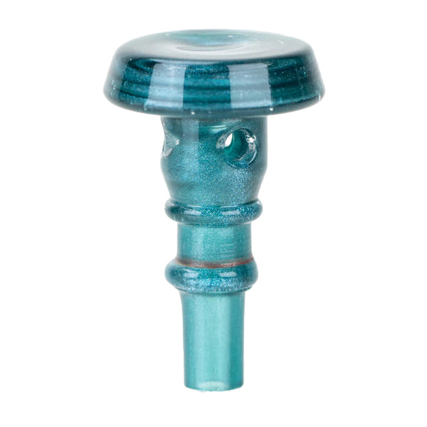 This is the Blue Lagoon Peak Pro 3DXL Joystick Cap by Empire Glassworks available at Ritual Colorado. Featuring vibrant glass colors this is a great way to upgrade your eRig.