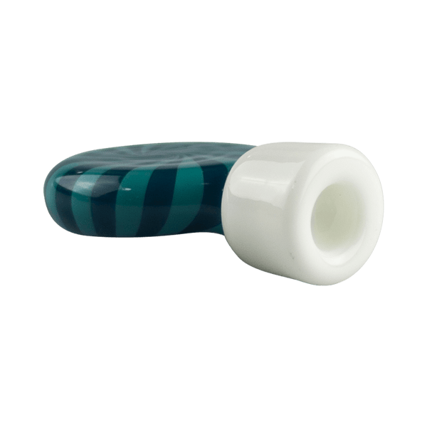 This is the Blue Swirl Disc Chillum by Technicolor Tony available at Ritual Colorado. A stylish one hitter that easily fits in your hand and features stunning colors and a hypnotizing pattern.