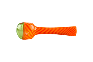 This is the Orange Swirl Window Pipe by Technicolor Tony available at Ritual Colorado. A sleek handpipe featuring vibrant colors and a sleek window allowing you to see into the bowl. 