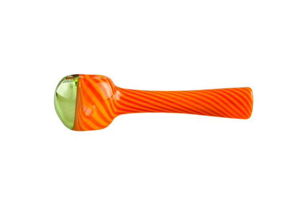 This is the Orange Swirl Window Pipe by Technicolor Tony available at Ritual Colorado. A sleek handpipe featuring vibrant colors and a sleek window allowing you to see into the bowl. 