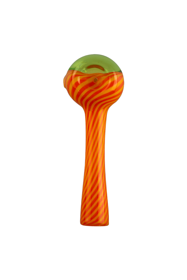 This is the Orange Swirl Window Pipe by Technicolor Tony available at Ritual Colorado. A sleek handpipe featuring vibrant colors and a sleek window allowing you to see into the bowl. 