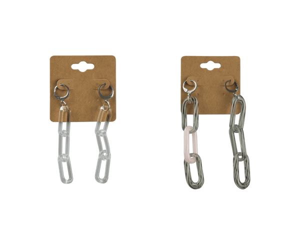 These are Glass Chain Earrings by Hobbitkraft Glass available at Ritual Colorado. Handmade in Denver, these sleek earrings are mounted on stainless steel hardware.
