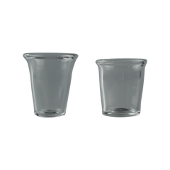 These are Clear Shot Glasses by Technicolor Tony available at Ritual Colorado. Handmade in Denver, Colorado these sleek borosilicate glasses are a fun drinking option.
