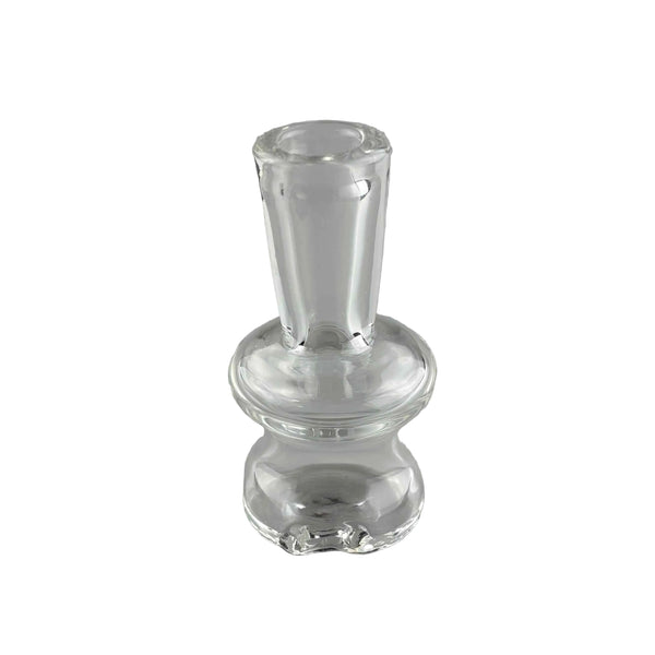 These are Clear Puffco Peak Glass Dry Tops by Technicolor Tony available at Ritual Colorado. Featuring sleek shapes in crisp clear glass these are a stylish glass upgrade for your erig.