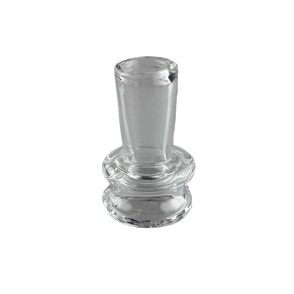 These are Clear Puffco Peak Glass Dry Tops by Technicolor Tony available at Ritual Colorado. Featuring sleek shapes in crisp clear glass these are a stylish glass upgrade for your erig.