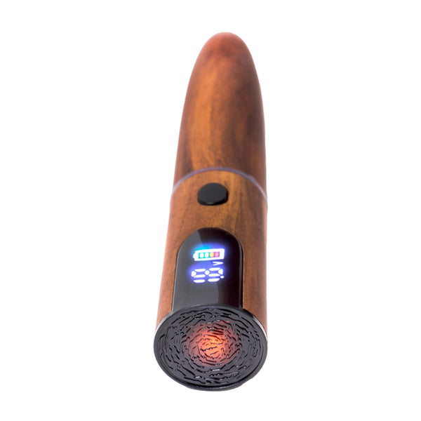 This is the Cochiba Cigar-Style 510 Battery by Cartisan available at Ritual Colorado. A discrete portable battery featuring a colorful display screen, 400 mAh battery and 510 threading to use with all of your favorite cartridges.