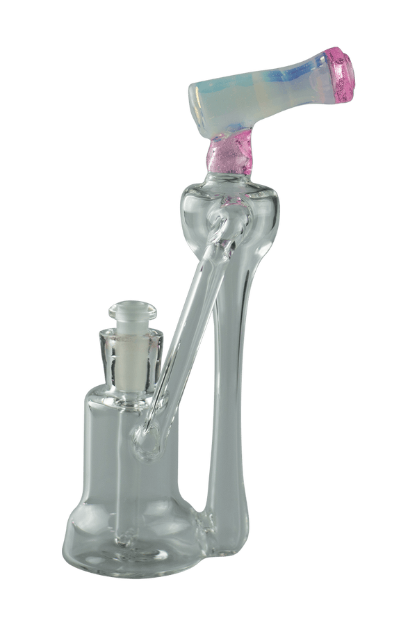 This is the Cotton Candy Vortex Recycler by Technicolor Tony available at Ritual Colorado. A sleek handmade glass recycler with a 10mm female connection and vortex recycling action.
