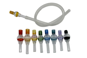 These are the High Airflow (10mm) Dart Whip Mouthpieces by Biting Glass available at Ritual Colorado. These sleek mouthpieces securely fit into your 3/8" inner diameter tubing and provide a refined experience.