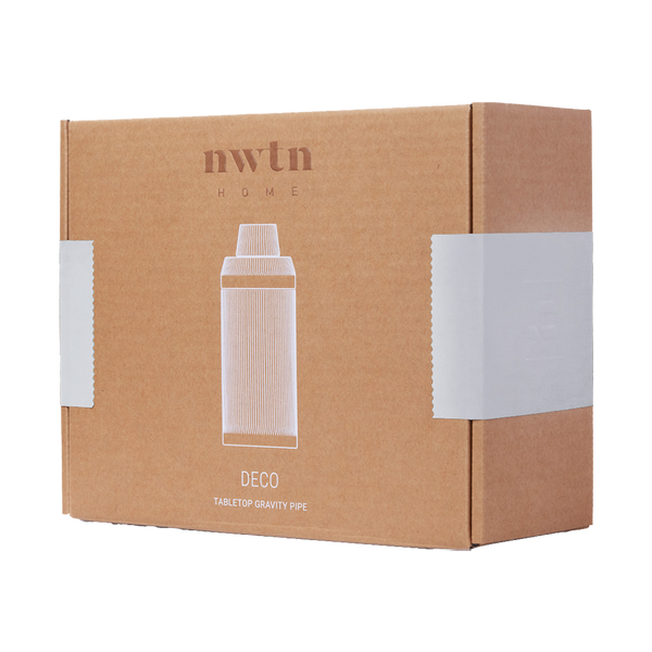 This is the Deco Gravity Bong from NWTN Home available at Ritual Colorado. A vintage inspired glass piece that matches form with function for thick and powerful hits.