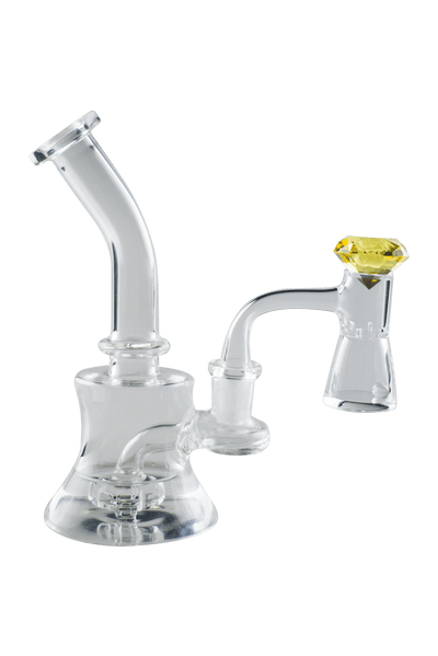 This is the Hourglass Diamond Quartz Banger Kit + Bellboy Dab Rig Bundle available at Ritual Colorado. Pairing an all-in-one banger set including terp pearls and a carb cap this is a great full dab setup available at a discount.