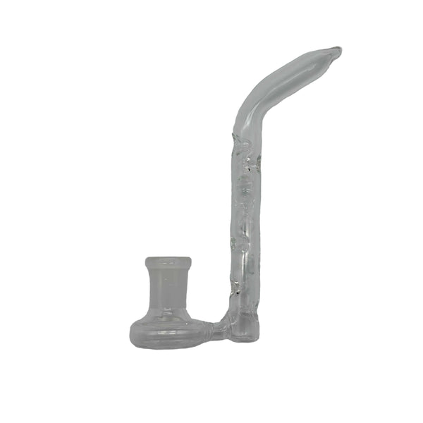 This is the Dimpled Glass J Hook by Ritual Co. available at Ritual Colorado. A sleek glass dry pipe featuring a 14mm female connection and dimpled stem for extra vapor cooling.