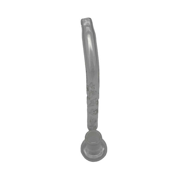This is the Dimpled Glass J Hook by Ritual Co. available at Ritual Colorado. A sleek glass dry pipe featuring a 14mm female connection and dimpled stem for extra vapor cooling.