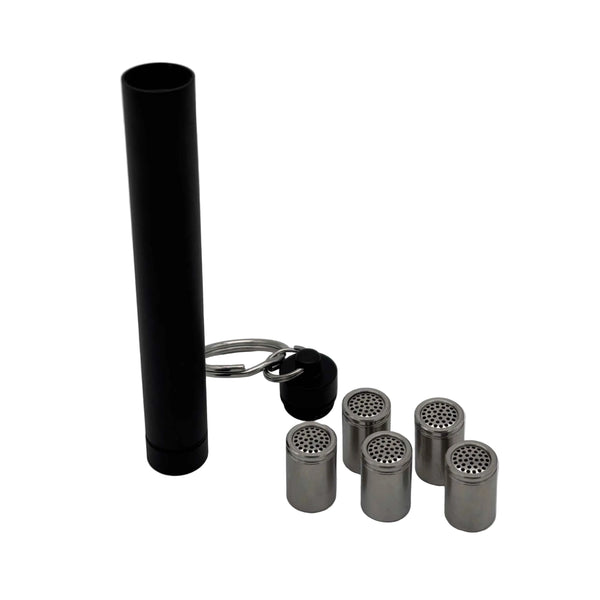 This is a 5-pack of Dosing Caps for the Arizer Solo III by Ritual Co. available at Ritual Colorado. Featuring stainless steel dosing caps in a convenient travel tube these capsules are a great upgrade on your portable vaporizer.