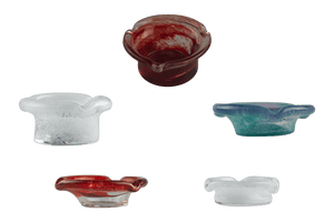 These are Flare Glass Ashtrays by Technicolor Tony available at Ritual Colorado. Vibrant handmade borosilicate ashtrays made right here in Denver, Colorado.