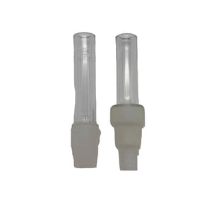 These are Dynavap Water Pipe Adapters from Ritual Co. available at Ritual Colorado. They feature a Dynavap-compatible tip on one end with a ground glass connection (14mm or 10/14/19mm) on the other for easy water-filtered hits. 