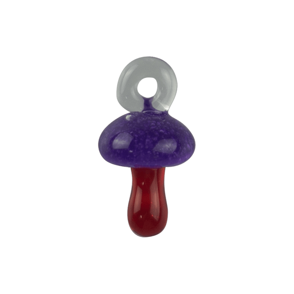 These are Mini Mushroom Pendants by Biting Glass available at Ritual Colorado. Featuring a built-in glass loop as well as vibrant colored mushrooms these are fun little jewelry and decor pieces.