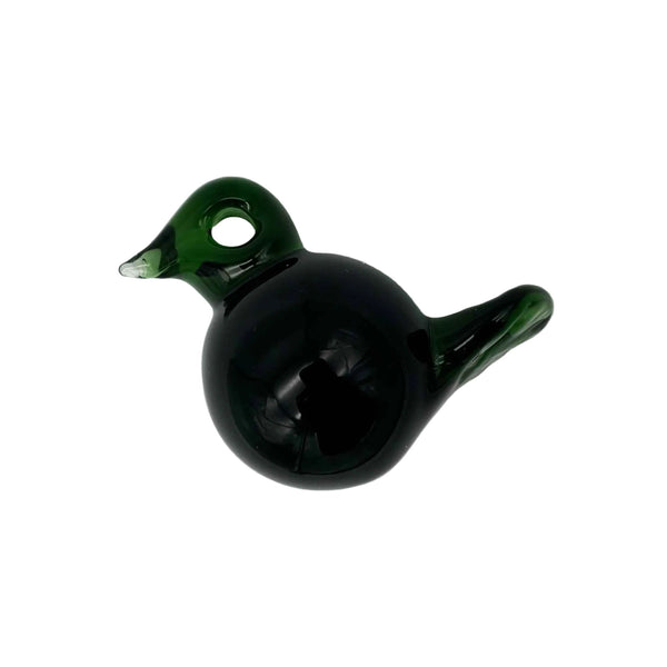 This is the Emerald Chubby Glass Bird Ornament by Biting Glass available at Ritual Colorado. These fun handmade glass ornaments feature vibrant colors and fun sitting bird motifs.