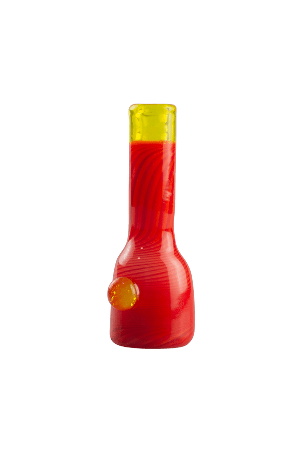 This is the Fire Swirl Chillum by Technicolor Tony available at Ritual Colorado. A sleek one-hitter made locally in Denver Colorado with heady glass colors.