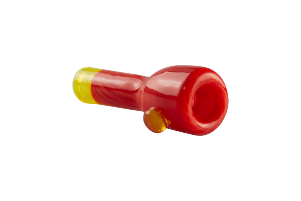 This is the Fire Swirl Chillum by Technicolor Tony available at Ritual Colorado. A sleek one-hitter made locally in Denver Colorado with heady glass colors.