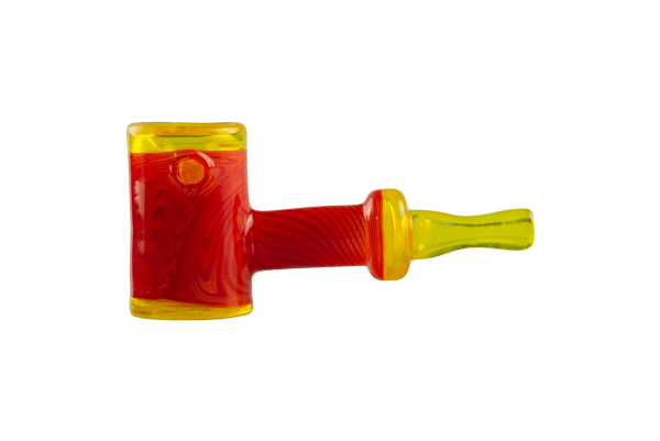 This is the Fire Wig Wag Hammer Pipe by Technicolor Tony available at Ritual Colorado. A sleek hand pipe featuring intricate line work and stunning colors.