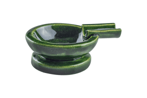 This is the Frosted Moss ceramic ash tray from Jaxel's Art available at Ritual Colorado. It features an extended arm perfect for holding your joint, dynavap or whip mouthpiece. Check out all the beautiful one-of-one ceramic products from Jaxel's Art and let us know if you're ever interested in a custom creation.