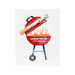 This is the Smokin' Grillin' and Chillin cannabis greeting card from KushKards available at Ritual Colorado. A fun greeting card with an included one-hitter perfect for the stoner in your life. 