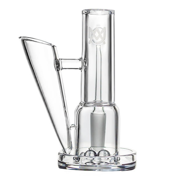 This is the Gale Terp Feeder Banger by MJ Arsenal available at Ritual Colorado. A sleek "feeder" quartz banger which features an easy-to-load side path for loading in your concentrates and auto-spin function.