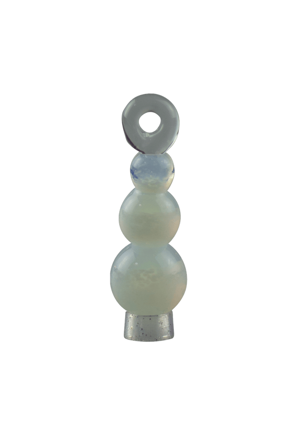 These are Snowman Ornaments by Biting Glass available at Ritual Colorado. These fun seasonal ornaments also work as pendants and feature vibrant glass colors.