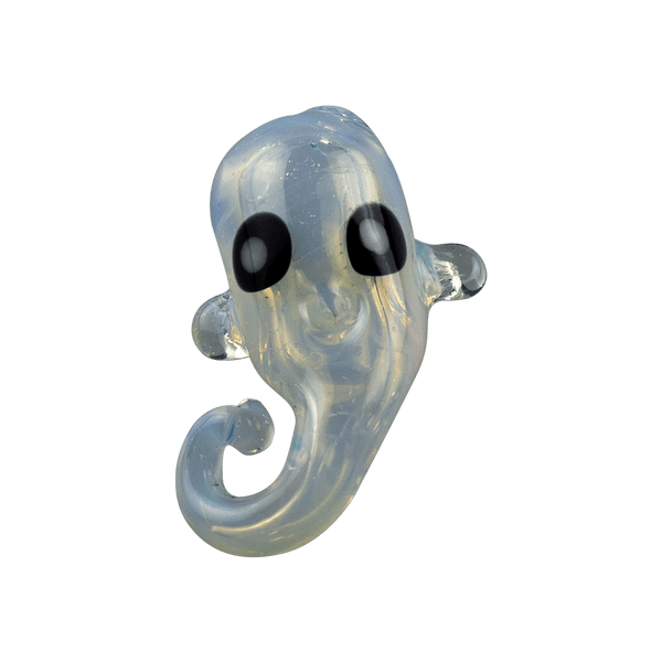 This is the Glass Ghost Pendant from Technicolor Tonys available at Ritual Colorado. A fun halloween themed glass accessory that features the beautiful ghost glass color.