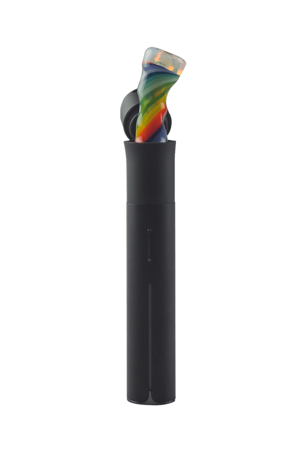 This is the Ghost Rainbow Swirl Glass Pivot Dry Top by Technicolor Tony available at Ritual Colorado. Perfect for the Puffco Pivot these heady tops add fun color and style to your dab pen.
