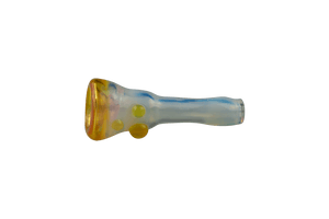 This is the Ghost Chillum by Technicolor Tony available at Ritual Colorado. Featuring Ghost & Rasta Sauce glass colors for a vibrant one hitter made locally in Denver, CO.