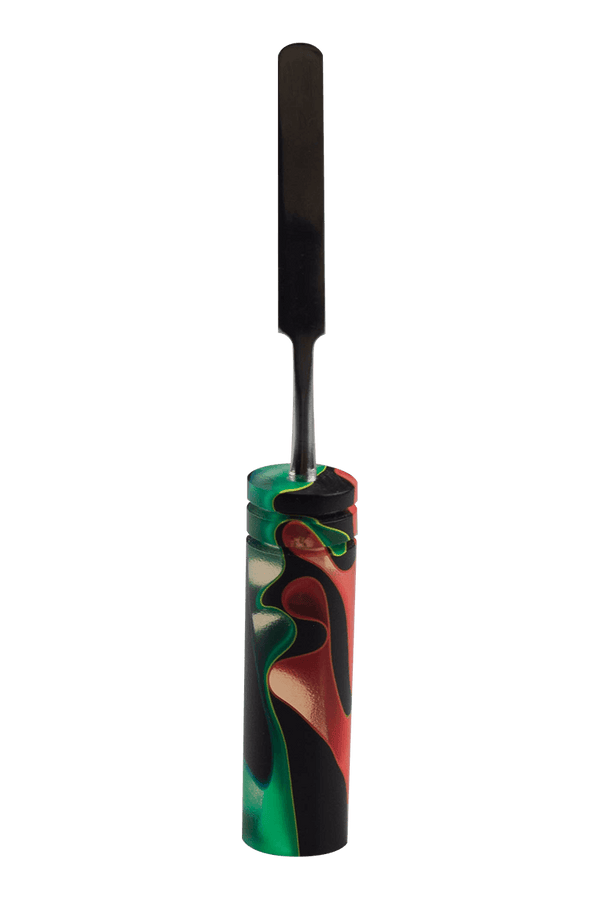 This is the Glowstick dab tool from Hash Handlez available at Ritual Colorado. Each includes a beautiful resin dab tool, protective hard case, and a hand-written card. Check out these locally Denver-made dabber tools today!