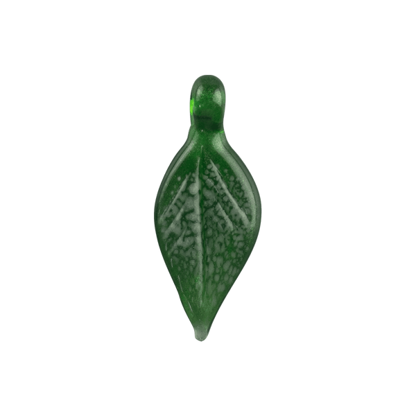 This is the Green Stardust Glass Leaf Pendant by Biting Glass available at Ritual Colorado. Featuring vibrant glass colors, carved texture and a built-in bail for a sleek piece of jewelry made locally in Denver, Colorado.