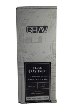 This is the Large Gravitron gravity bong from Grav available at Ritual Colorado. Featuring a 19mm connection and bowl as well as a silicone grommet to keep the glass from touching this allows you to create dense gravity hits in a clean and contained setup.