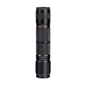 This is the Black High Beam by Cartisan available at Ritual Colorado. A sleek combined 1500 mah 510-thread battery combined with a flashlight in one discrete package.