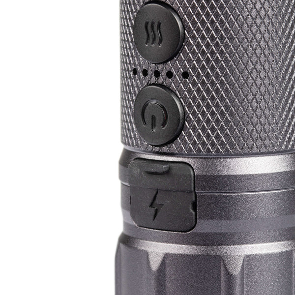 This is the Charcoal High Beam by Cartisan available at Ritual Colorado. A sleek combined 1500 mah 510-thread battery combined with a flashlight in one discrete package.